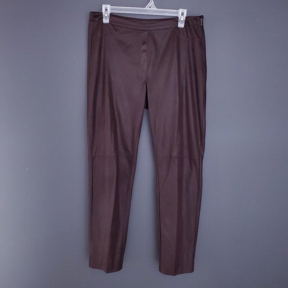 JOLIBEL Skinny Pants Faux Suede High Rise Brown 8 - Picture 2 of 8